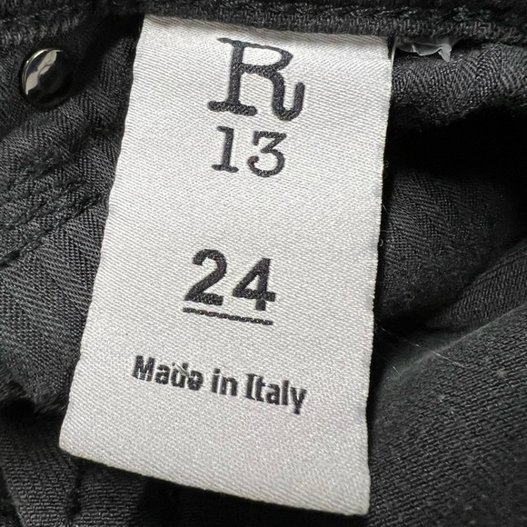 NWT R13 Skate Distressed Jeans Shredded Black 24 - Picture 11 of 13